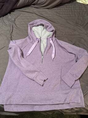 Mia Sport Women's Purple Speckled 1/4 Zip Hoodie Size XL